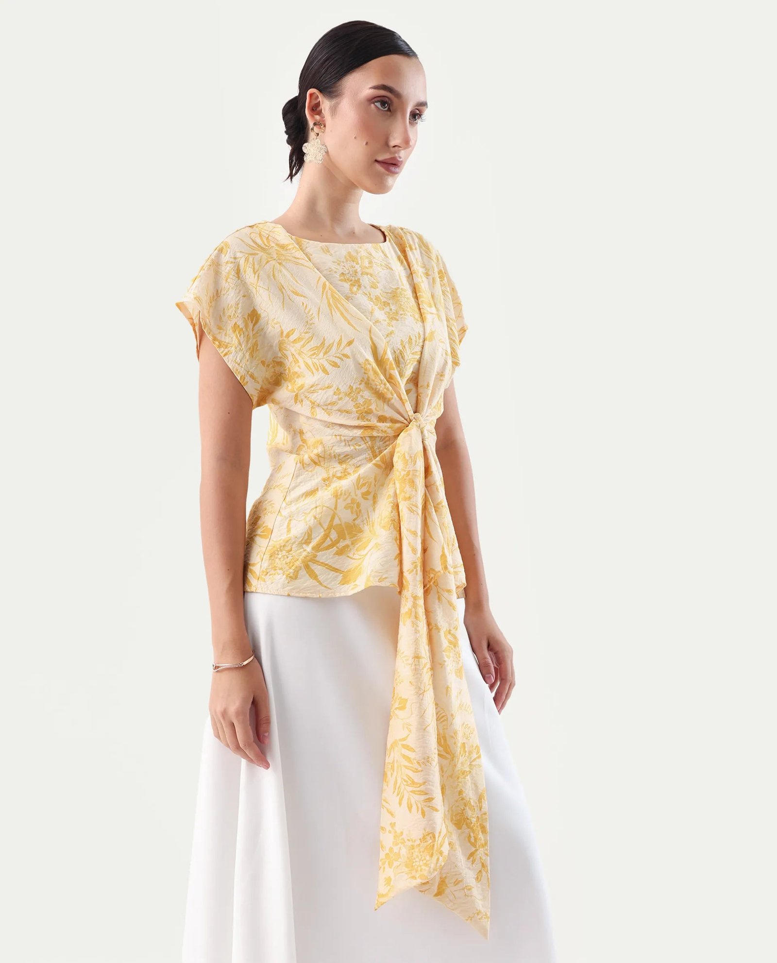 Rareism Women's Nuand Beige Viscose Blend V-Neck Regular Fit Top - Image 5