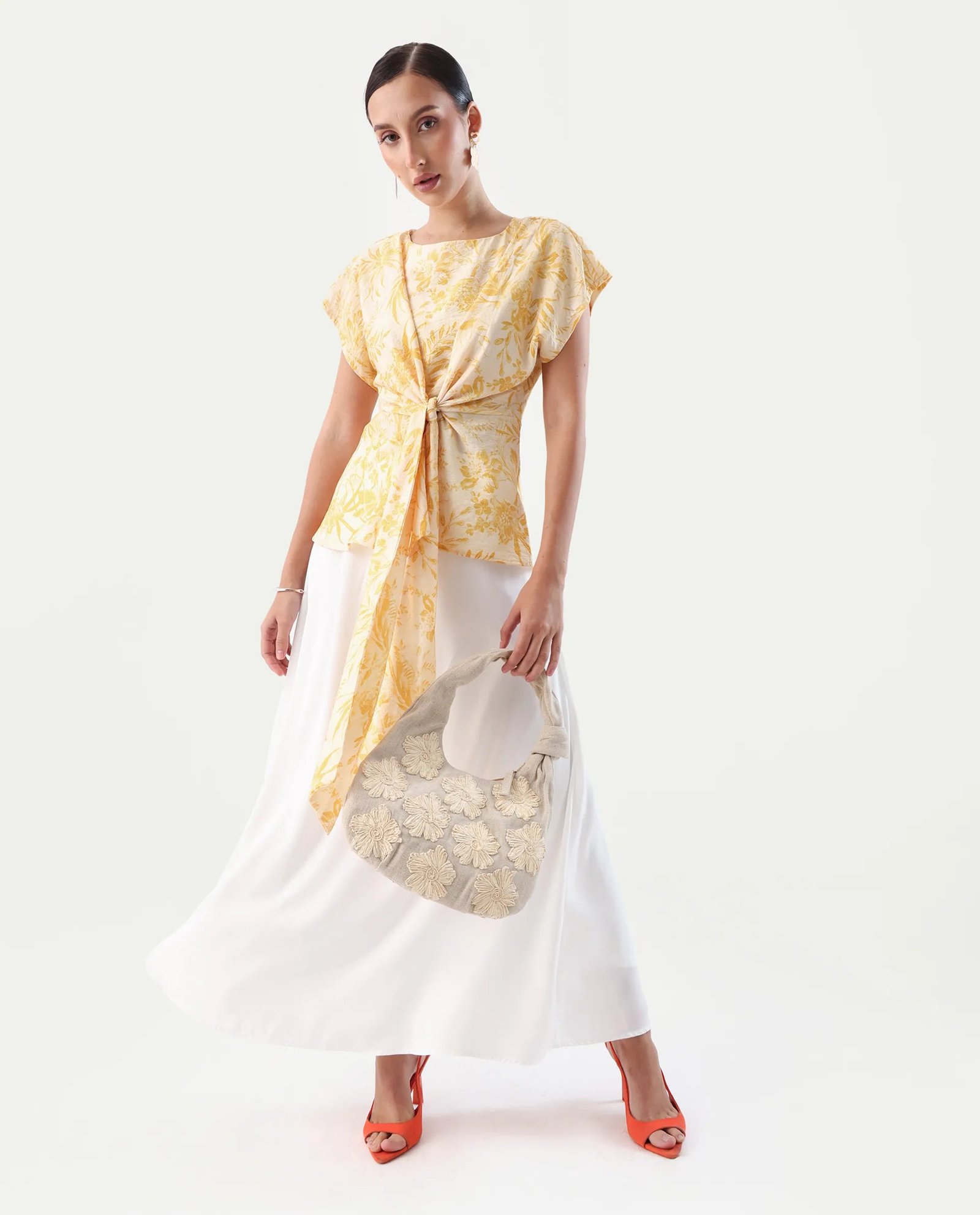 Rareism Women's Nuand Beige Viscose Blend V-Neck Regular Fit Top - Image 2